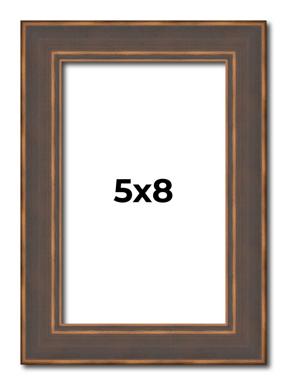 5x8 Elegant Picture Frame with UV-Resistant Acrylic & Acid Free Backing, Available in 2 Finishes - Brown and Silver